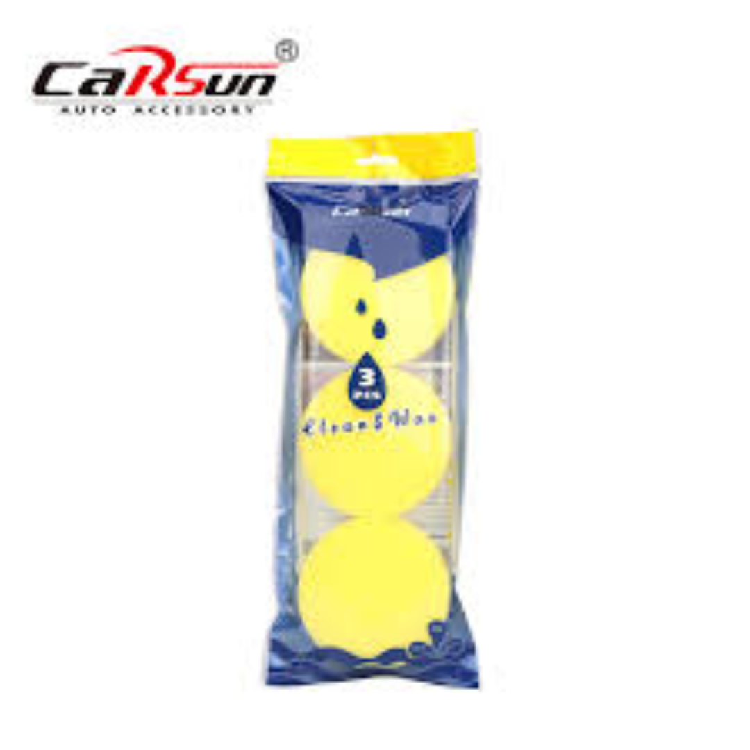 CARSUN CAR WAXING ROUND SPONGE - C2840 3PCS